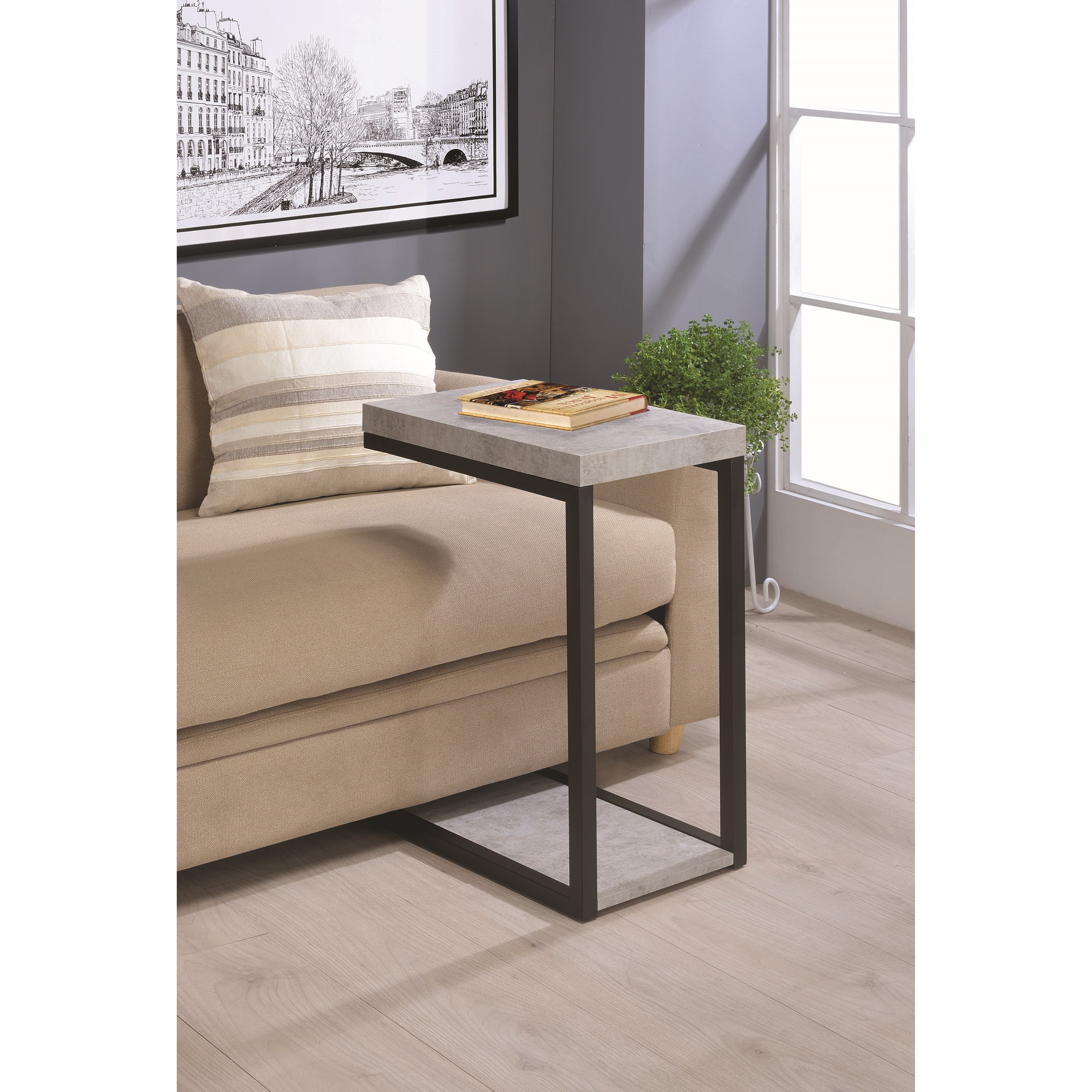 Accent Tables 66826 STONE GREY SNACK TABLE 7 Day Furniture